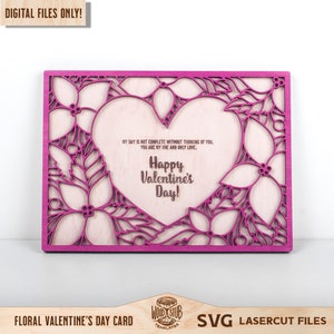 Valentine SVG, Valentines Day Gift, Valentine Day SVG, Floral laser file, Mothers Day Gift, Glowforge svg, Laser cut file
