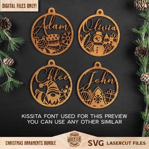 Christmas Ornaments SVG, Family Ornament SVG, Christmas svg bundle, Christmas Glowforge, Ornaments svg, Glowforge svg image 7