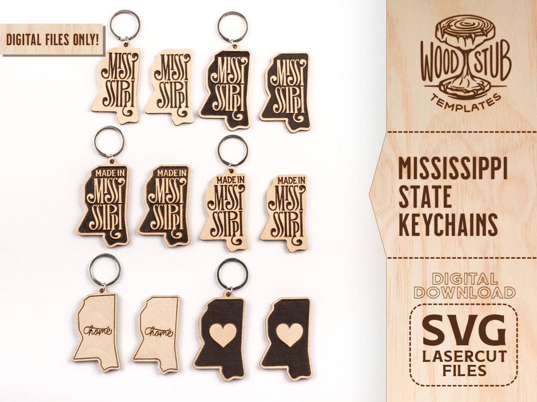 Mississippi SVG Mississippi Keychain SVG Mississippi Etsy