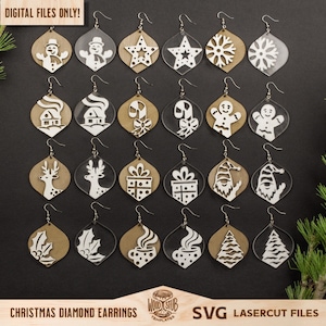 Christmas Earrings SVG, Earrings svg, Christmas ornament svg, Christmas svg, Christmas SVG, Christmas svg bundle, Glowforge svg
