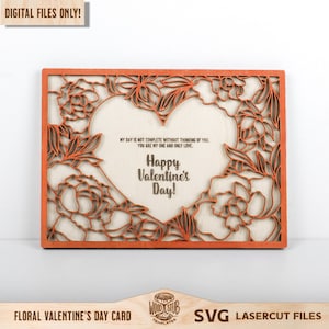 Valentine SVG, Valentines Day Gift, Valentine Day SVG, Floral laser file, Mothers Day Gift, Glowforge svg, Laser cut file