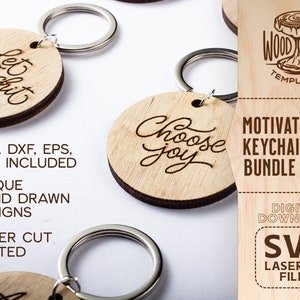 Llavero motivacional SVG, Llavero SVG, SVG motivacional, Citas motivacionales, Regalo inspirador, Glowforge svg, Archivo cortado por láser imagen 3