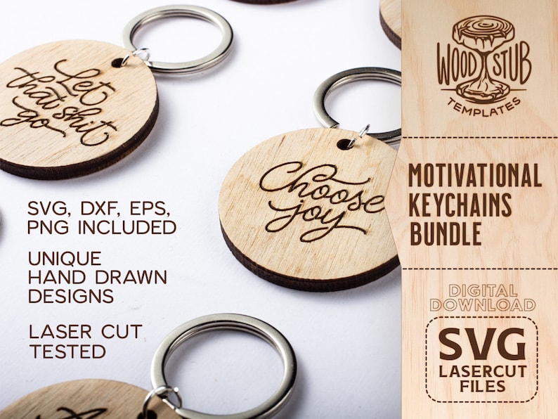 Llavero motivacional SVG, Llavero SVG, SVG motivacional, Citas motivacionales, Regalo inspirador, Glowforge svg, Archivo cortado por láser imagen 3