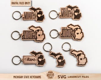 Michigan State sleutelhanger SVG: lasergesneden huisbord (digitale download)
