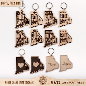 Rhode Island SVG, portachiavi Rhode Island SVG, Rhode Island Glowforge SVG, segno Home Rhode Island, Rhode Island Home SVG, segno Rhode Island