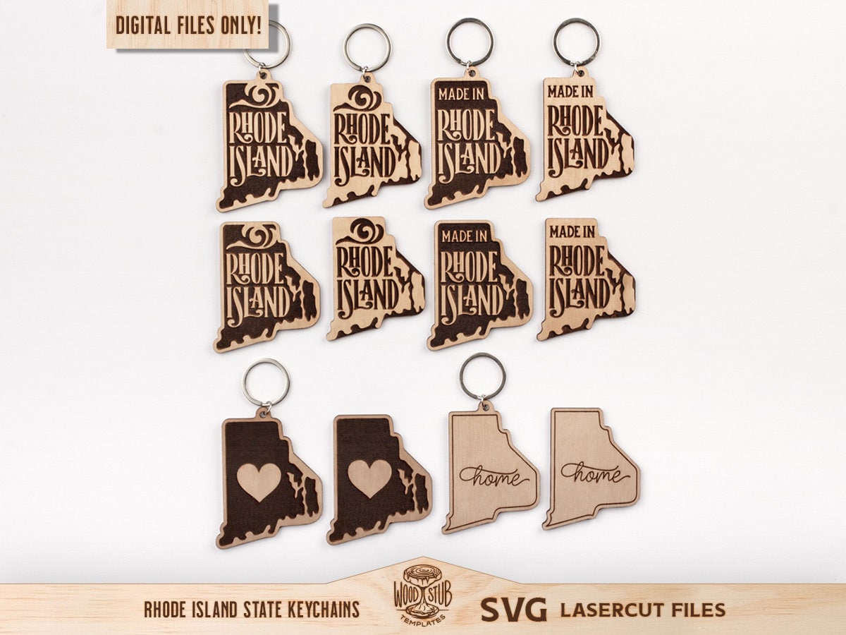 Rhode Island SVG, Rhode Island keychain SVG, Rhode Island Glowforge SVG, Rhode Island Home Sign, Rhode Island Home svg, Rhode Island Sign