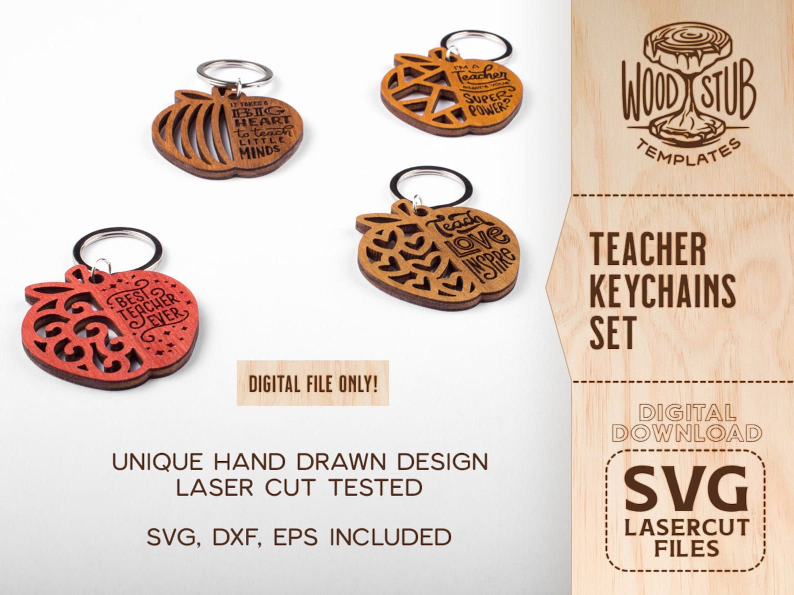 Teacher Keychain SVG Teacher SVG Teacher Laser File Teacher - Etsy