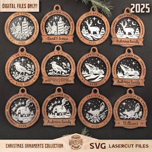 Addobbi natalizi, SVG natalizi, bundle di SVG natalizi, file laser natalizi, file SVG natalizi, file SVG Glowforge