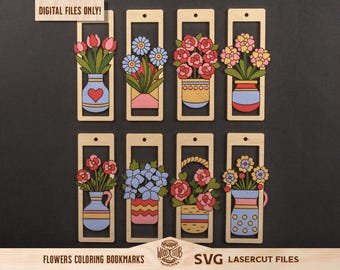 Marcadores SVG, Marcadores SVG, Archivo láser de marcadores, Marcadores Glowforge, Día de la Madre SVG, Glowforge SVG, Archivo cortado con láser