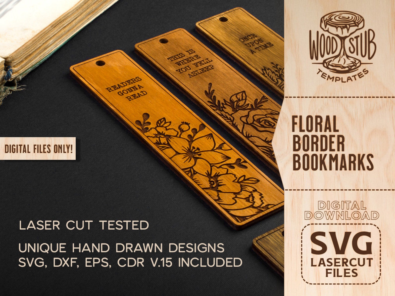 Bookmarks SVG, Bookmark SVG, Bookmark Laser File, Bookmark Glowforge ...