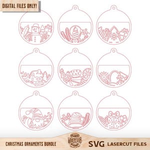 Christmas Ornaments SVG, Family Ornament SVG, Christmas svg bundle, Christmas Glowforge, Ornaments svg, Glowforge svg image 5
