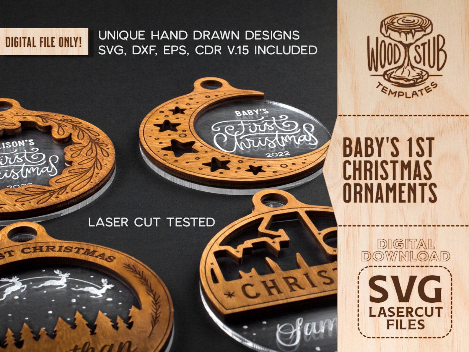 Baby First Christmas SVG First Christmas Ornament SVG - Etsy