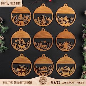 Christmas Ornaments SVG, Family Ornament SVG, Christmas svg bundle, Christmas Glowforge, Ornaments svg, Glowforge svg image 2