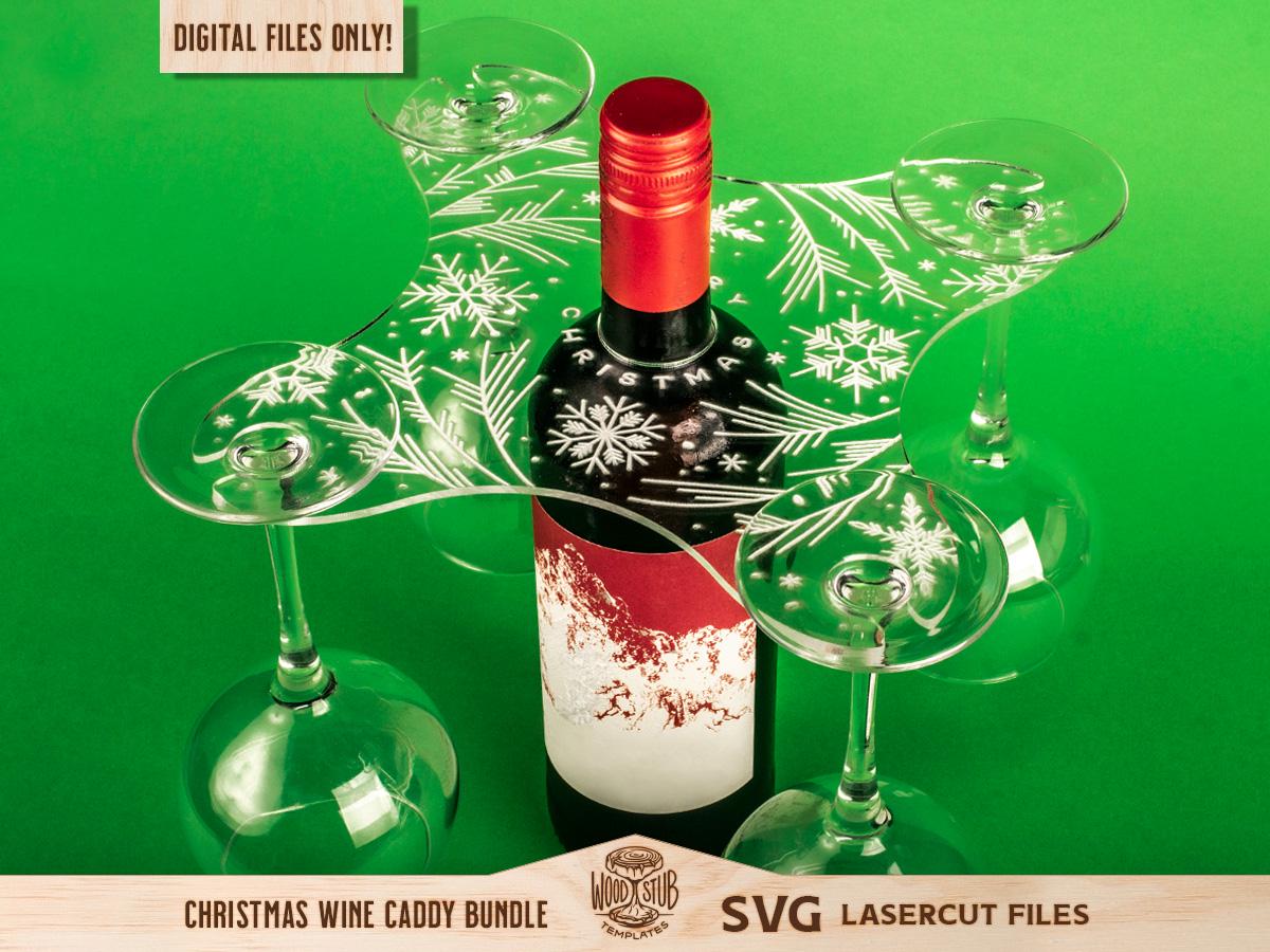 Wine Caddy SVG Bundle, Wine Holder SVG, Wine Glass Holder, Christmas ...