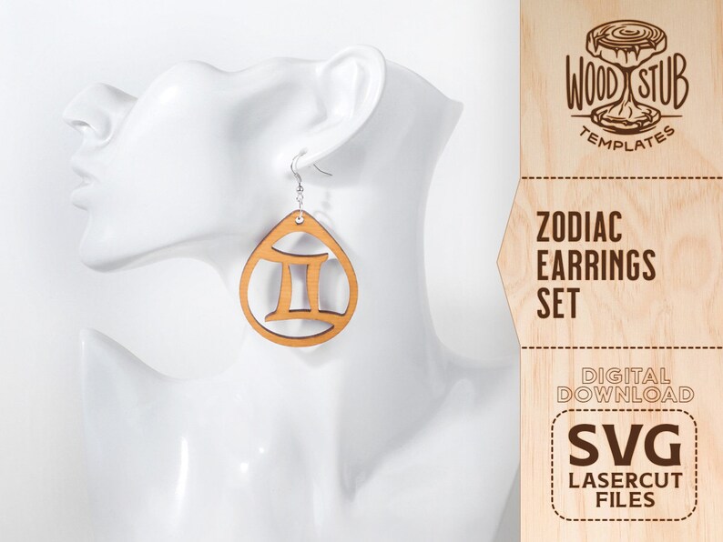 Zodiac Earrings SVG Zodiac Signs SVG Earrings SVG Earrings Etsy