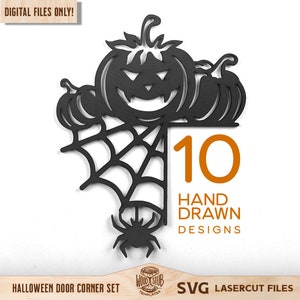 Door Corner SVG, Halloween Ornaments SVG, Halloween laser file, Halloween Glowforge, Ornaments svg, Trim Corners svg, Glowforge svg