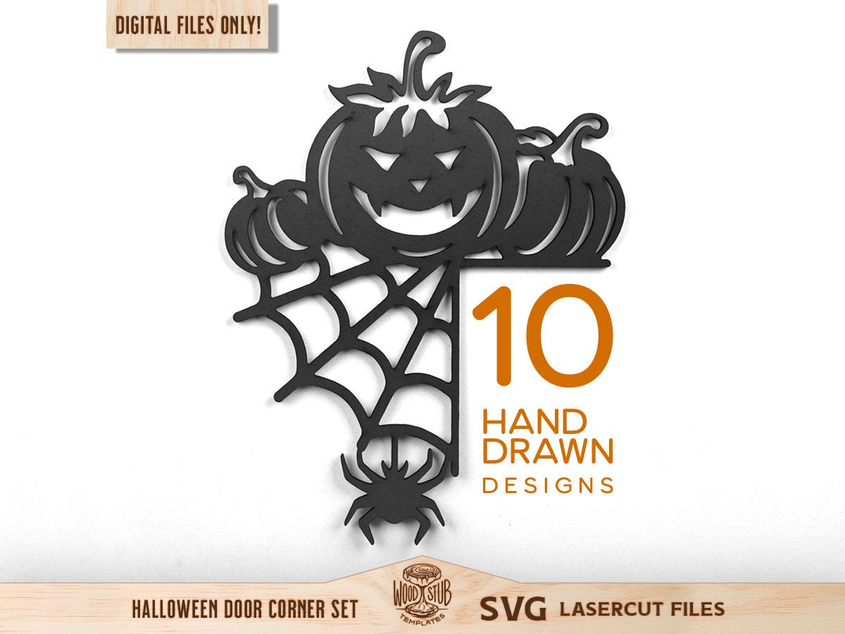 Door Corner SVG, Halloween Ornaments SVG, Halloween laser file, Halloween Glowforge, Ornaments svg, Trim Corners svg, Glowforge svg