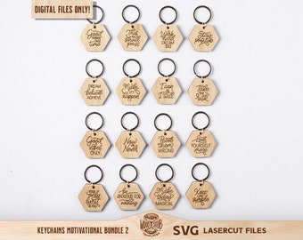 Motivational Keychain SVG, Keychain SVG, Motivational SVG, Motivational quotes, Inspirational gift, Glowforge svg, Laser cut file