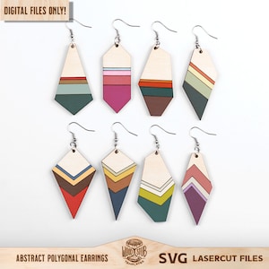 Pendientes abstractos SVG, Pendientes geométricos SVG, Pendientes archivo láser, Pendientes colgantes svg, Pendientes Glowforge svg, Glowforge svg