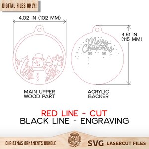 Christmas Ornaments SVG, Family Ornament SVG, Christmas svg bundle, Christmas Glowforge, Ornaments svg, Glowforge svg image 3
