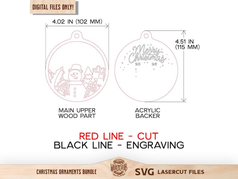 Christmas Ornaments SVG, Family Ornament SVG, Christmas svg bundle, Christmas Glowforge, Ornaments svg, Glowforge svg image 3