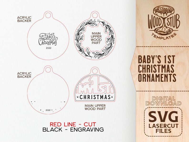 Baby First Christmas SVG First Christmas Ornament SVG - Etsy