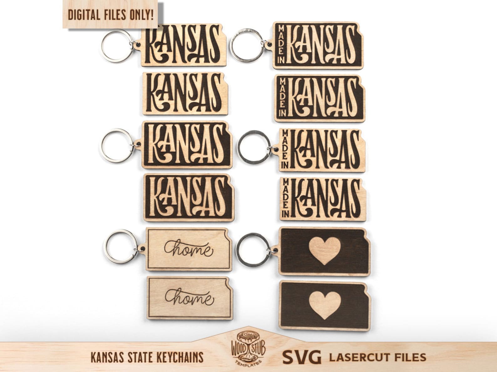 Kansas SVG, Kansas Keychain SVG, Kansas Glowforge SVG, Kansas Home Sign ...