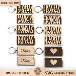 Kansas SVG, Kansas keychain SVG, Kansas Glowforge SVG, Kansas Home Sign, Kansas Home svg, Kansas Sign svg, Glowforge svg, Laser cut files