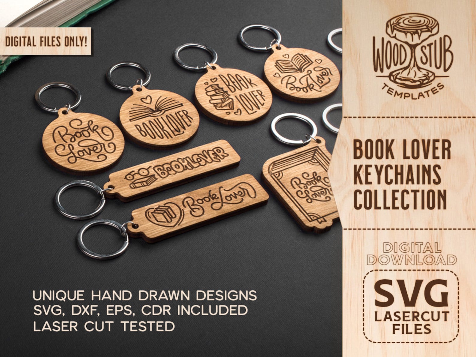 Keychain SVG, Book Lover SVG, Book SVG, Book Lover Gift, Book Lover ...