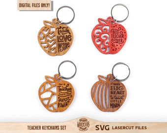 Teacher Keychain SVG, Teacher SVG, Teacher laser file, Teacher Glowforge, Teacher quotes svg, Glowforge svg, Laser cut file, Teacher gift