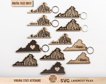 Virginia SVG, Virginia sleutelhanger, Virginia Glowforge SVG, Virginia Home teken, Virginia Home SVG, Virginia teken SVG, Glowforge SVG