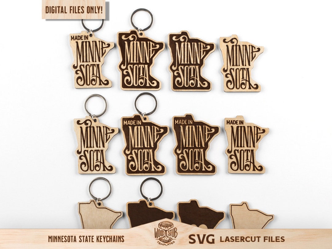 Minnesota SVG, Minnesota Keychain SVG, Minnesota Glowforge SVG ...