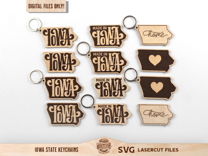 Iowa Keychain Iowa SVG, Iowa Keychain SVG, Iowa Glowforge SVG, Iowa Home Sign, Iowa ...