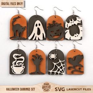 Halloween Earrings SVG, Earrings SVG, Halloween SVG, Pendant Earrings svg, Earrings Glowforge, Glowforge svg, Laser cut file