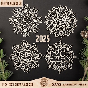 Fuckflake SVG, Fuck 2025 SVG, Fuck flake 2025, Glowforge svg, Natal svg, Flocos de neve de Natal, Enfeite de Natal