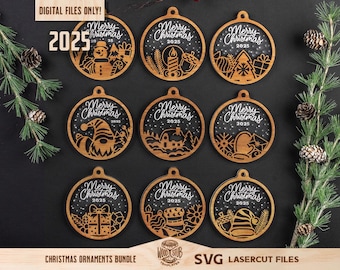 Christmas Ornaments SVG, Family Ornament SVG, Christmas svg bundle, Christmas Glowforge, Ornaments svg, Glowforge svg