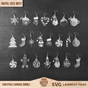 Christmas Earrings SVG, Christmas Earrings Bundle, Christmas SVG, Christmas SVG Bundle, Christmas bundle svg, Glowforge svg