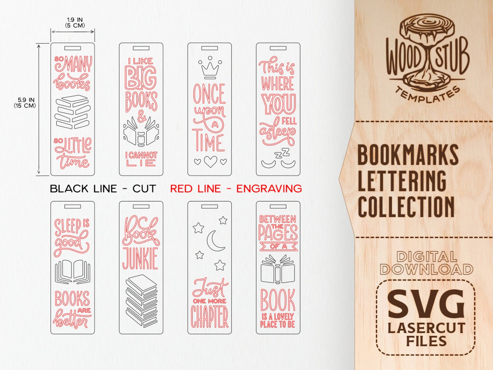 Bookmarks Bundle SVG Bookmark SVG Bookmark Laser File Etsy Australia