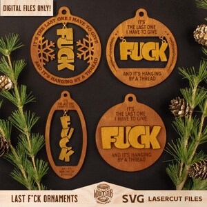 Ornement de Noël drôle SVG, fichiers découpés au laser (téléchargement numérique)