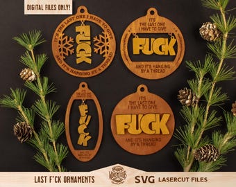 Funny Christmas Ornament SVG, Laser Cut Files (Digital Download)
