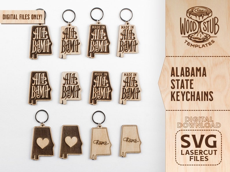 Alabama SVG Alabama Keychain SVG Alabama Glowforge SVG - Etsy