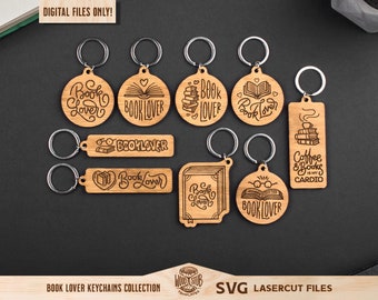 Keychain SVG, Book Lover SVG, Book SVG, Book Lover gift, Book Lover Keychains, Keychains svg