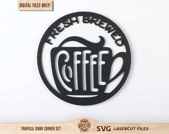 Signo SVG de café, Signo de café SVG, Cita de café svg, Signo redondo de café, Arte de la pared del café, Café svg, Glowforge svg, Archivo cortado por láser