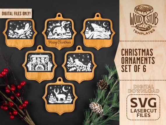 Christmas Ornaments SVG, Family Ornament SVG, Christmas svg bundle, Christmas Glowforge, Ornaments svg, Glowforge svg