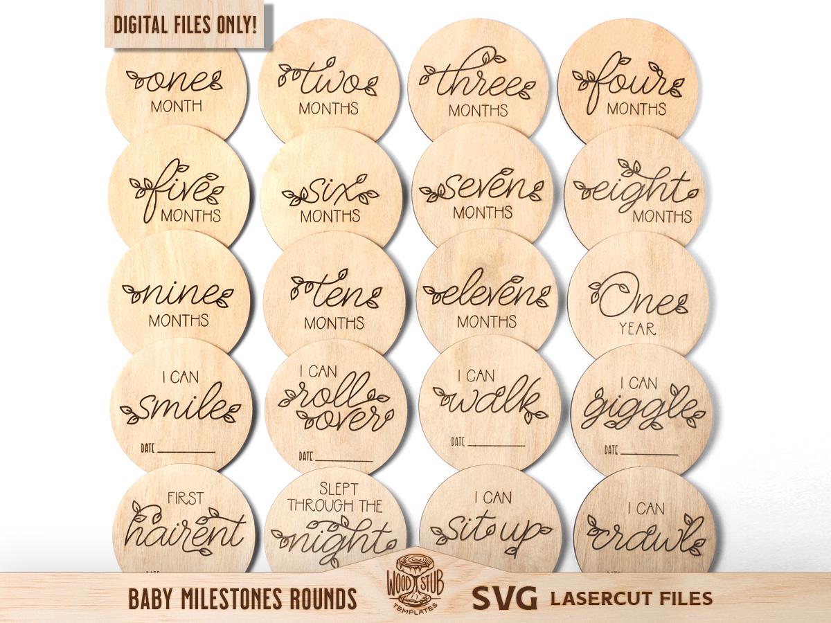 Baby Milestone Rounds SVG, Floral, Birth Announcement (digital File) - Etsy