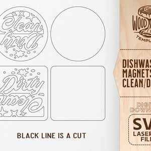 Clean Dirty SVG, Dishwasher Magnet, Dishwasher SVG, Clean Dirty Status ...