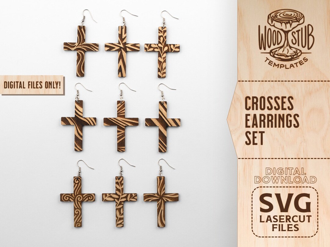 Cross Earrings SVG Earrings SVG Cross Earring Floral Etsy