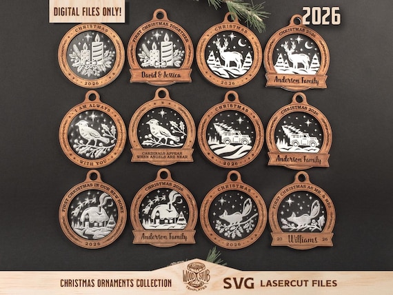 Christmas ornaments, Christmas SVG, Christmas svg bundle, Christmas laser file, Christmas svg files, Glowforge svg files