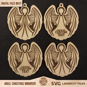 Angel ornament svg, Christmas ornaments, Memorial Ornament, Memorial gift, Memorial laser file, Glowforge svg