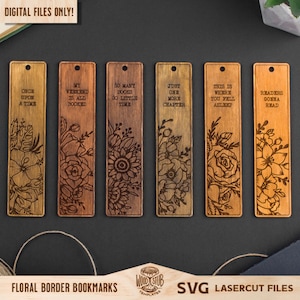 Bookmarks SVG, Bookmark SVG, Bookmark laser file, Bookmark Glowforge, Book quotes svg, Glowforge svg, Laser cut file